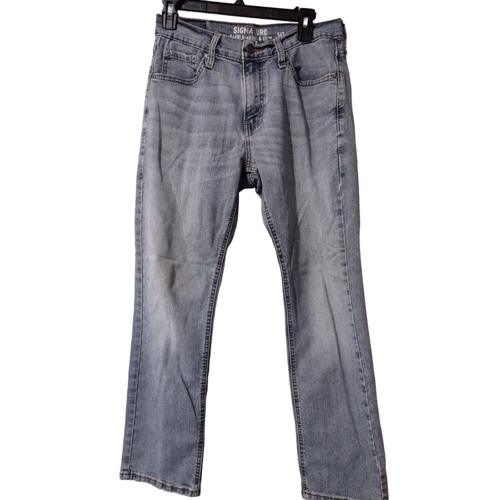 Signature By Levi Strauss S67 Jeans Mens 29x28 Relaxed 5 Pocket Faded Blue Denim